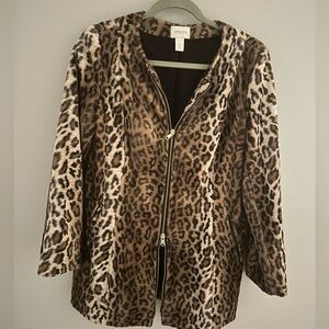 Chico's Animal Print Faux Fur Jacket